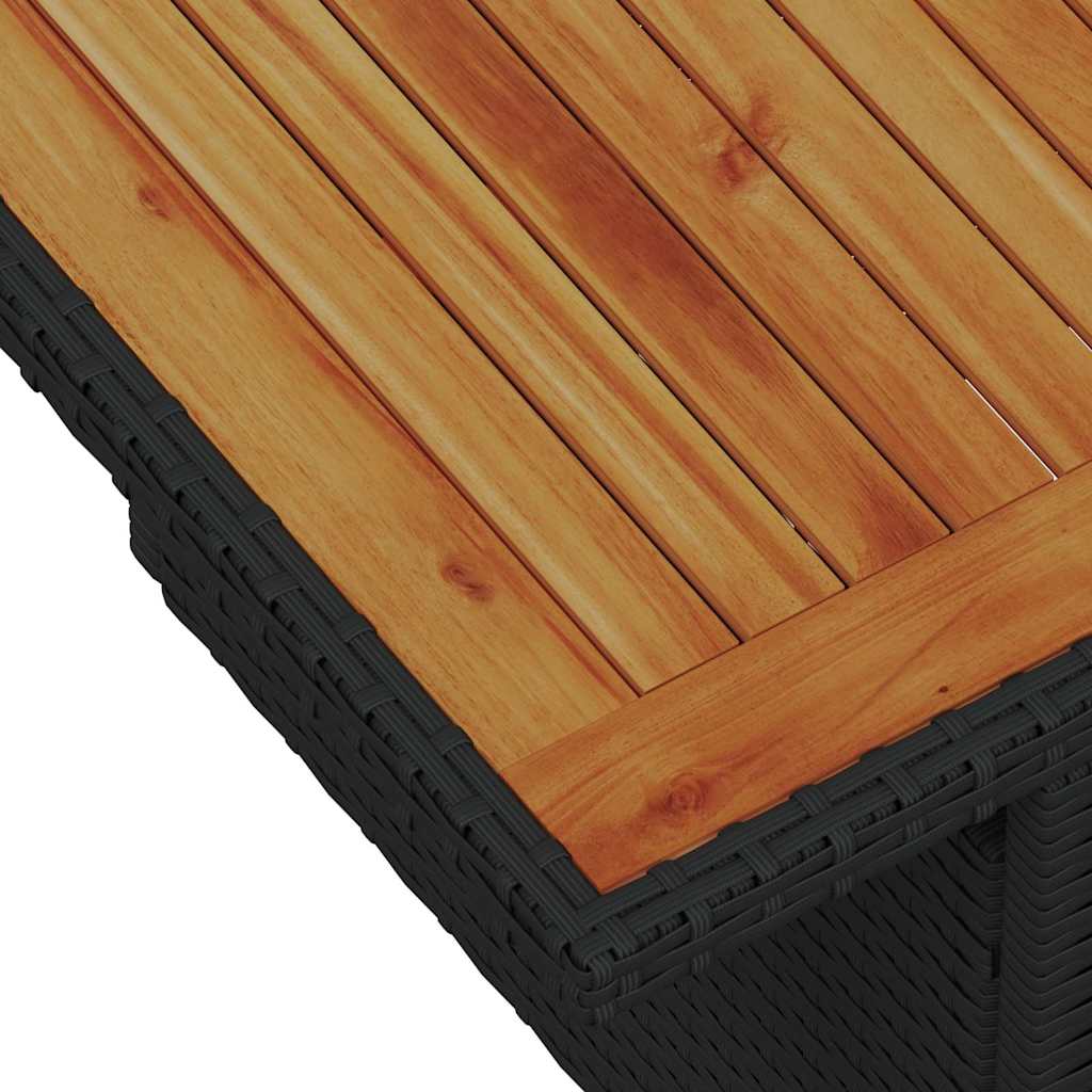 Trädgårdsoffset med lagring 8 pcs Svart Poly rattan