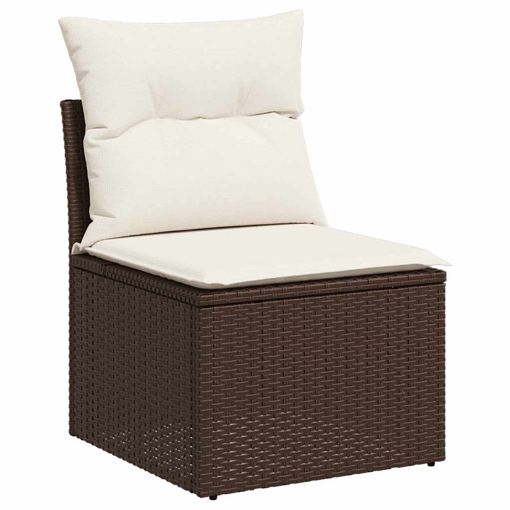 Trädgårdsoffset 9 pcs Brun Poly rattan