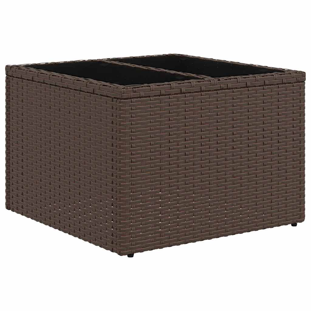 Trädgårdsoffset 9 pcs Brun Poly rattan