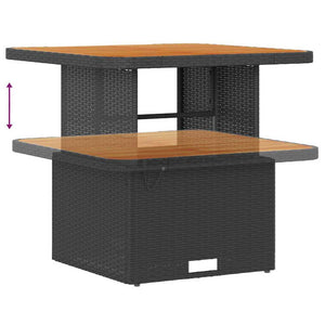 Trädgårdsoffset med lagring 11 pcs Svart Poly rattan