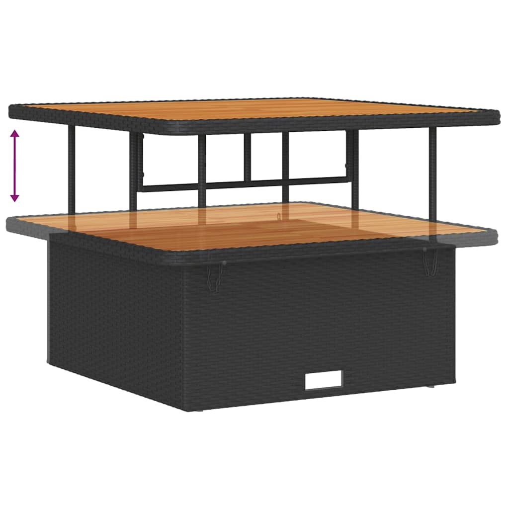 Trädgårdsoffset med kudde med lagring 11 pcs Svart och kräm