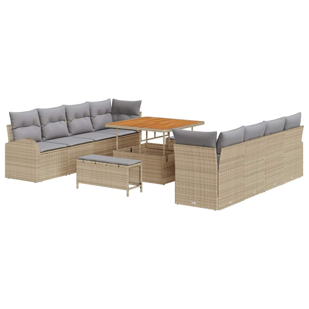 Trädgårdsoffset 11 st 10-Antal sittplatser Beige och Ljusgrå