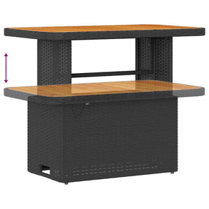 Trädgårdsoffset med lagring 9 pcs Svart Poly rattan