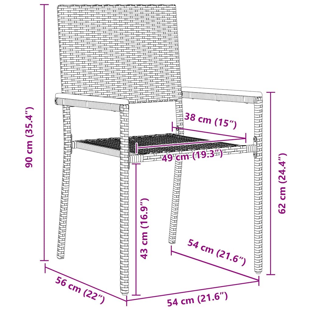 Trädgårdsmöbelset 9 pcs Beige konstrotting