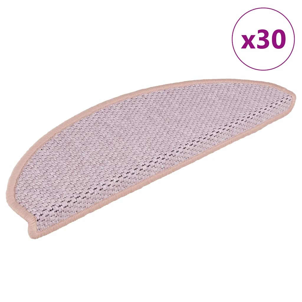 Stair Mats Self-adhesive Sisal-Look 30 pcs 56x17x3 cm Pink