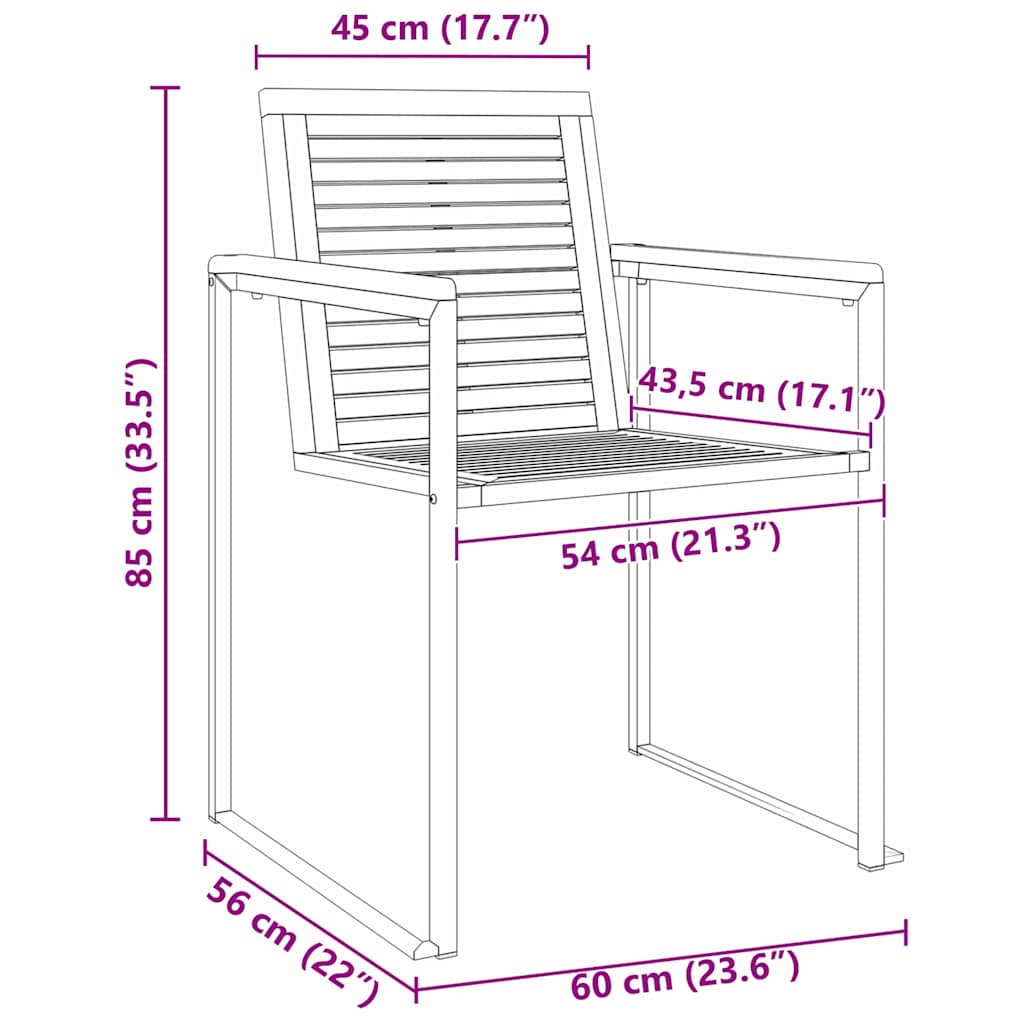 Solstol 3 pcs Brun Massivt Akaciaträ