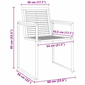 Solstol 3 pcs Brun Massivt Akaciaträ