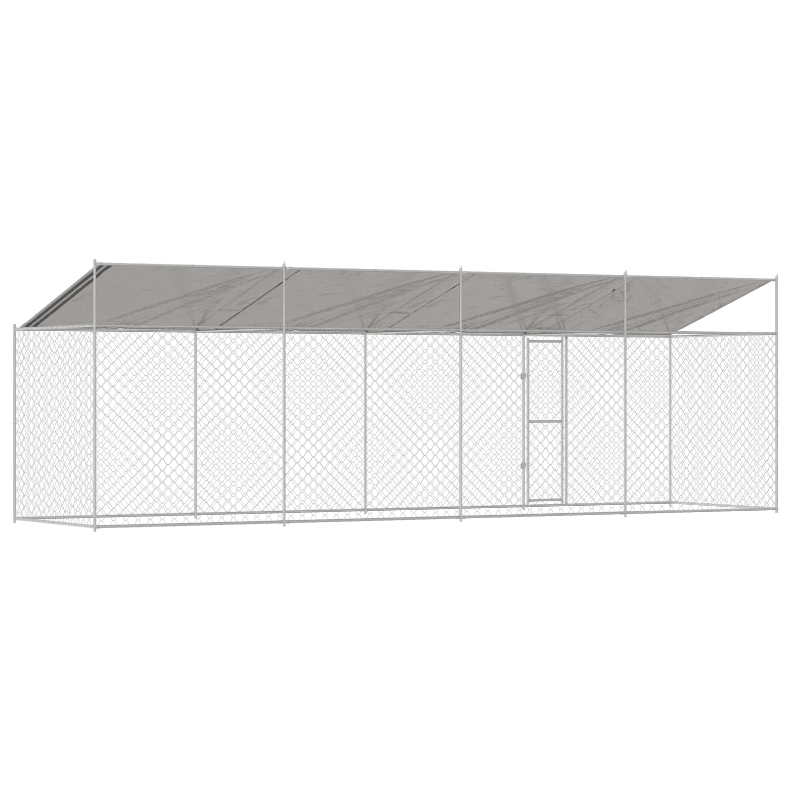Hundbur 4 pcs Silver 800 x 200 x 258 cm Stål och PE