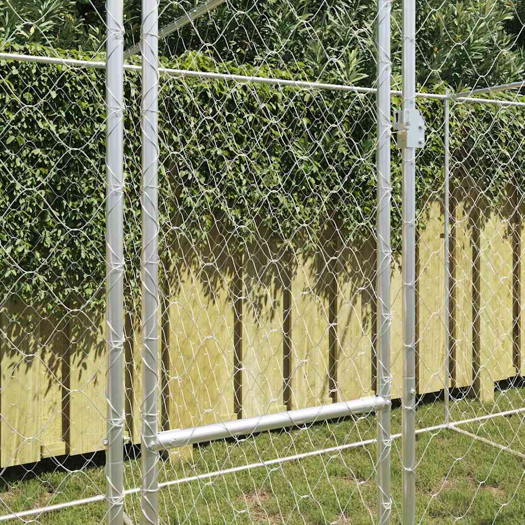 Hundbur 3 pcs Silver 600 x 200 x 200 cm Stål och PE