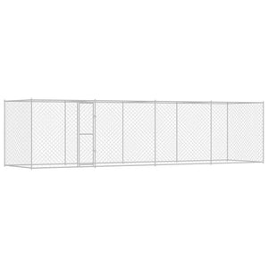 Hundbur 4 pcs Silver 800 x 200 x 200 cm Stål och PE