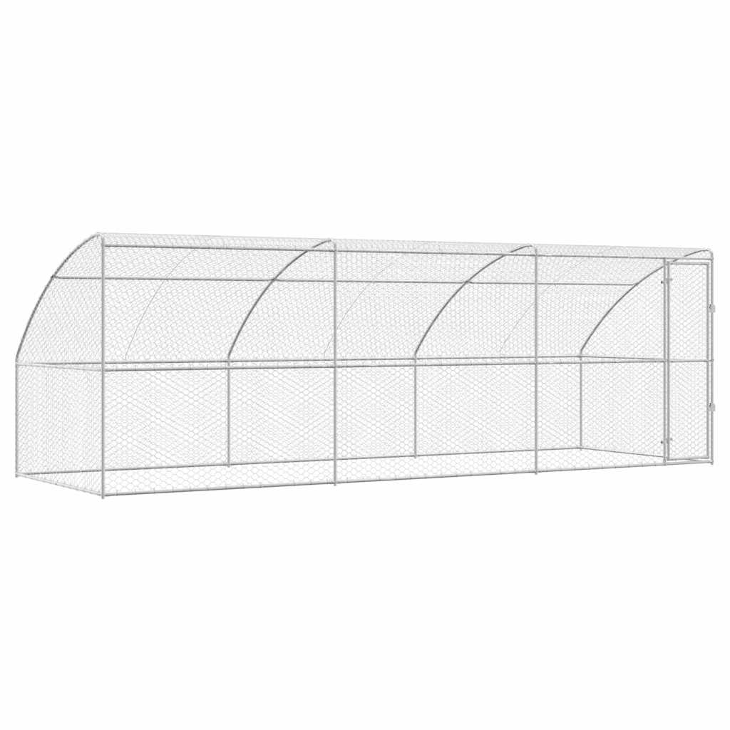Hundbur 3 st Silver 6 x 2 x 2 m Galvaniserat stål