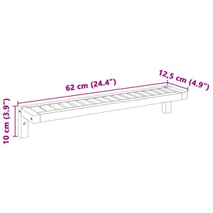 Vägghängande ställ Väggmonterad Naturfärg 62 x 10 x 12,5 cm