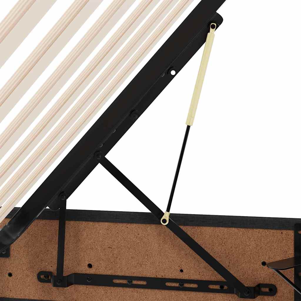 Förvaringssäng med madrass Svart 140 x 200 cm Konstruerat trä