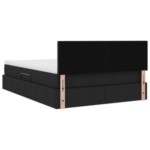 Förvaringssäng med madrass Svart 140 x 200 cm Konstruerat trä