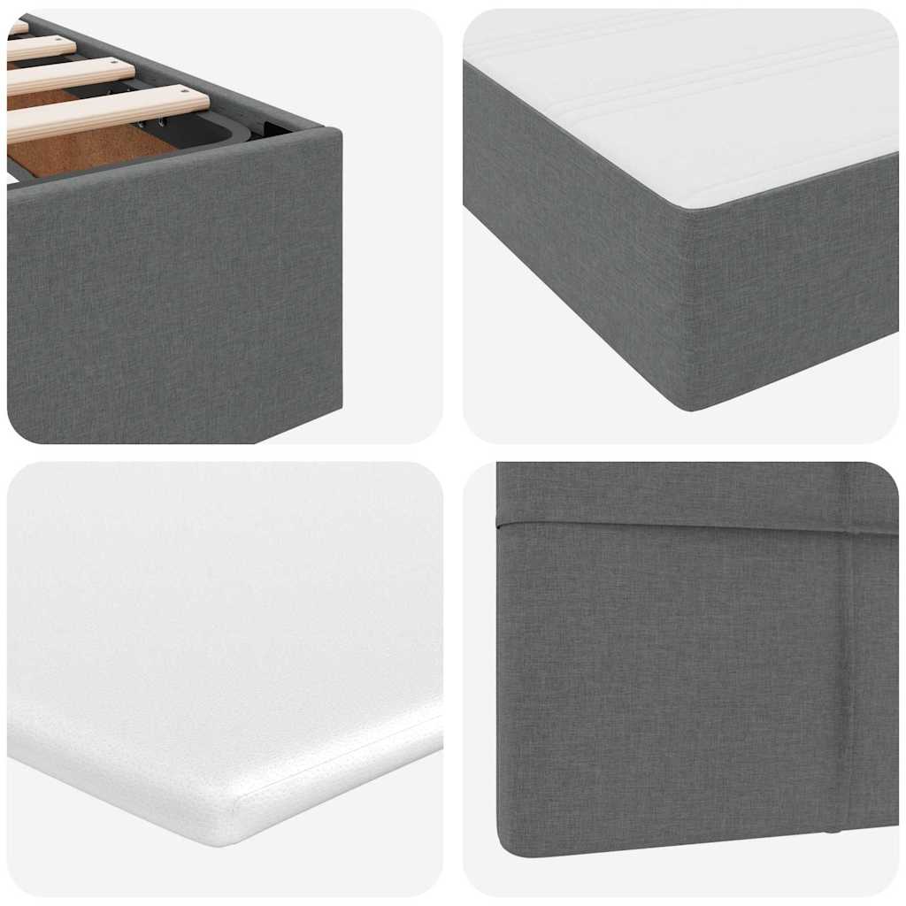 Förvaringssäng med madrass Mörkgrå 120 x 200 cm Konstruerat trä