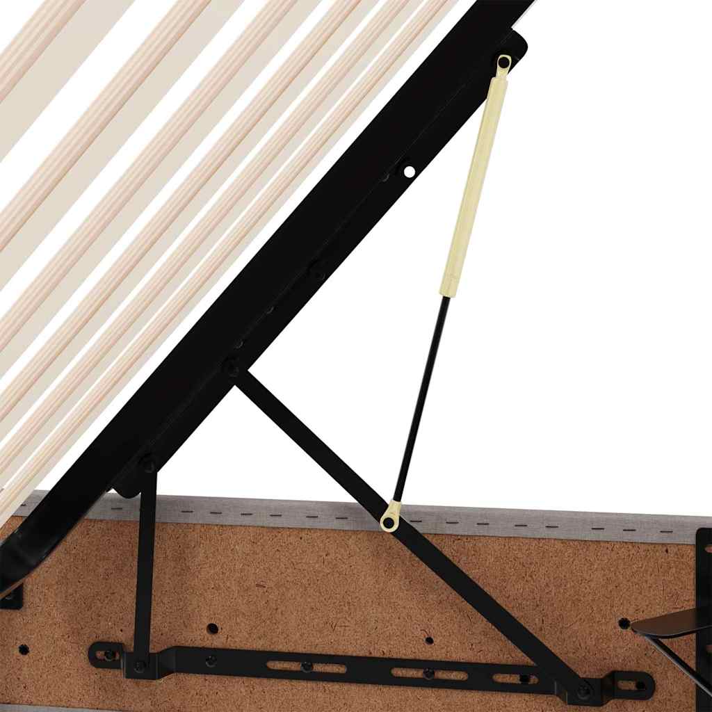 Förvaringssäng med madrass Taupe 140 x 190 cm Konstruerat trä