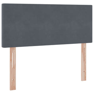 Förvaringssäng med madrass Mörkgrå 120 x 190 cm Sammet