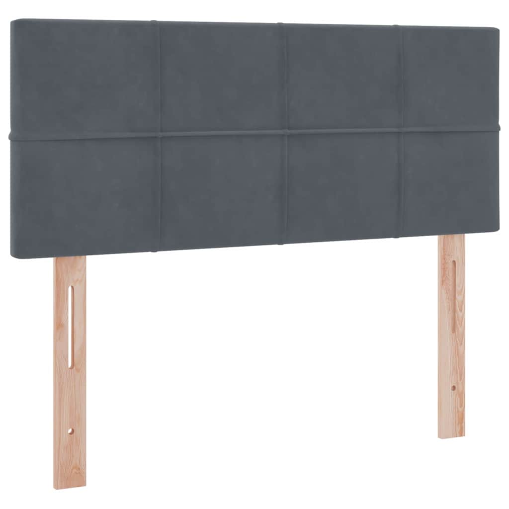 Förvaringssäng med madrass Mörkgrå 120 x 190 cm Sammet