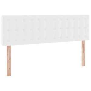 Förvaringssäng med LED Ren Vit 140 x 190 cm Konstläder