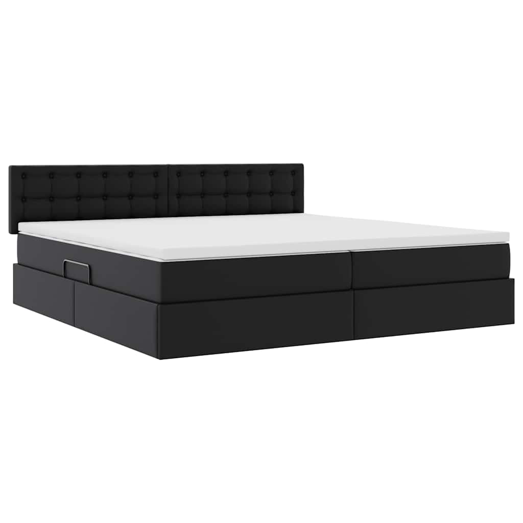 Förvaringssäng med LED Ljusgrå 200 x 200 cm Konstläder