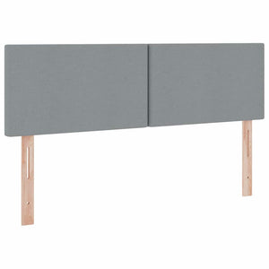 Förvaringssäng med LED Ljusgrå 140 x 200 cm Polyester