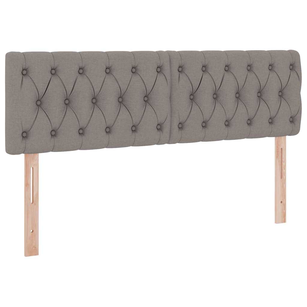 Förvaringssäng med LED med madrass Taupe 140 x 190 cm Polyester