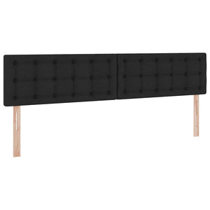 Förvaringssäng med LED med madrass Svart 200 x 200 cm Polyester