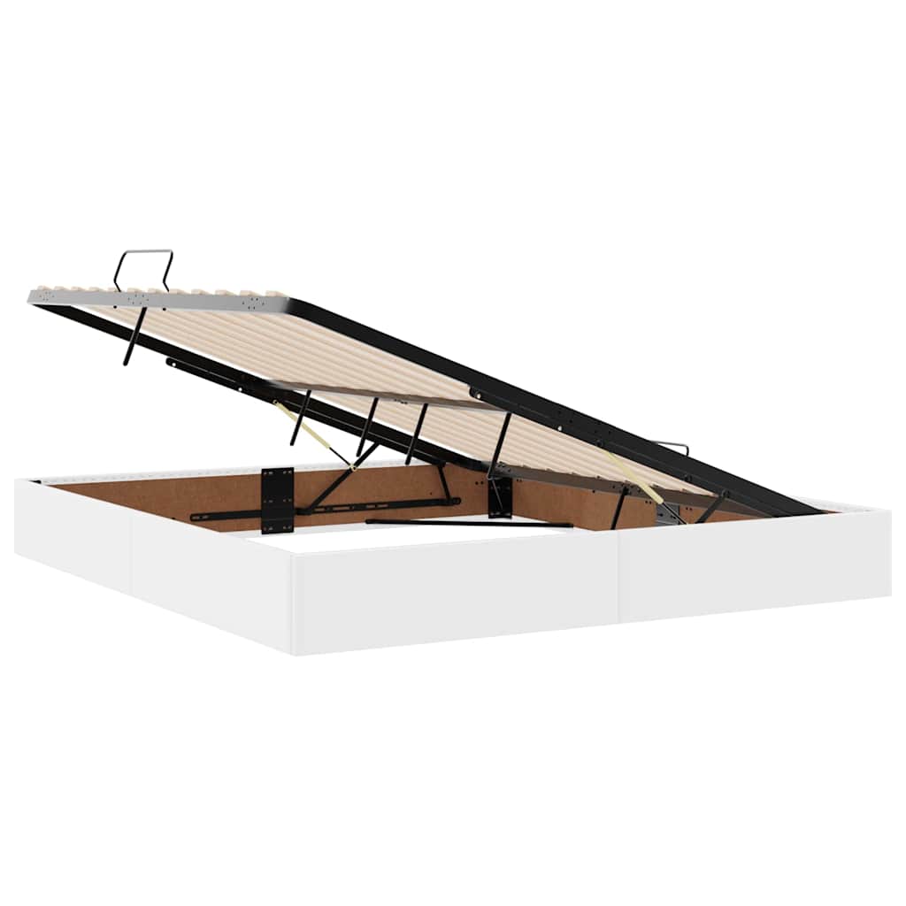 Förvaringssäng med madrass Ren Vit 180 x 200 cm Konstläder