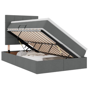 Förvaringssäng med madrass Mörkgrå 120 x 190 cm Polyester