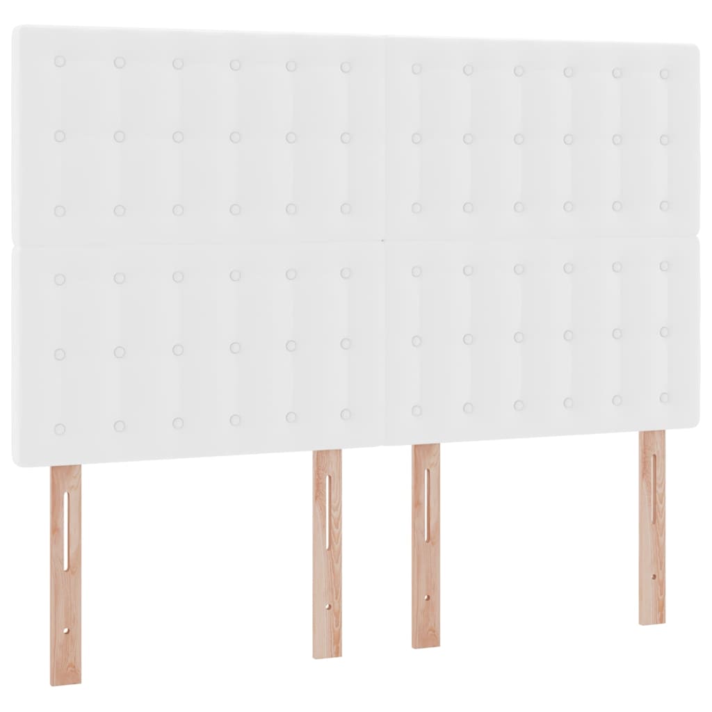 Förvaringssäng med LED Ren Vit 140 x 200 cm Konstläder