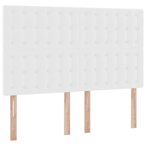 Förvaringssäng med LED Ren Vit 140 x 200 cm Konstläder