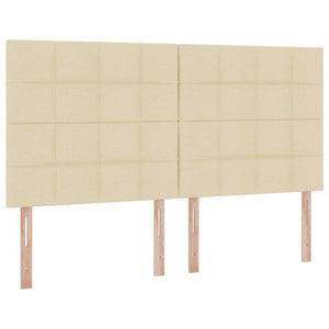 Förvaringssäng med LED med madrass Kräm 160 x 200 cm Polyester