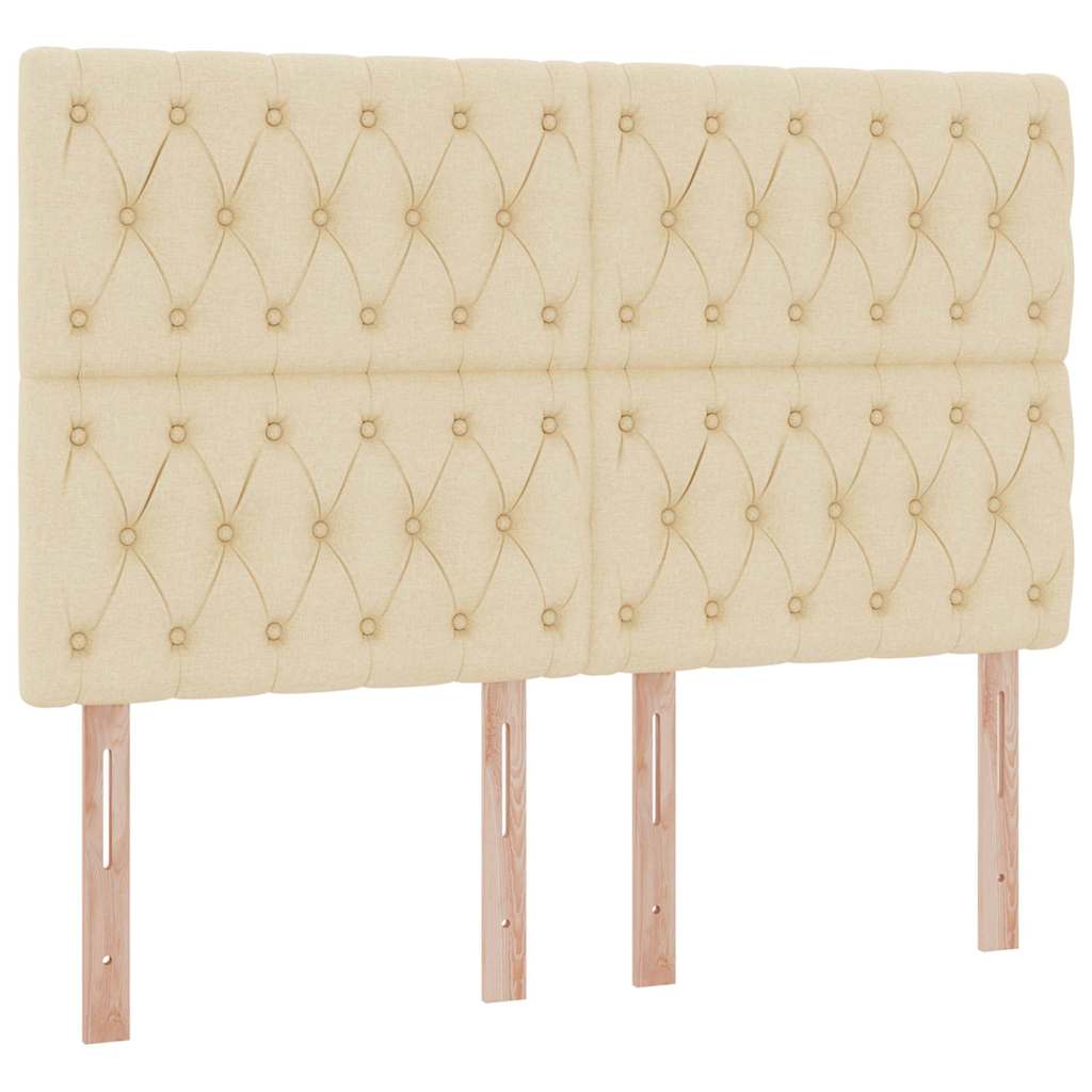 Förvaringssäng med LED med madrass Kräm 140 x 200 cm Polyester