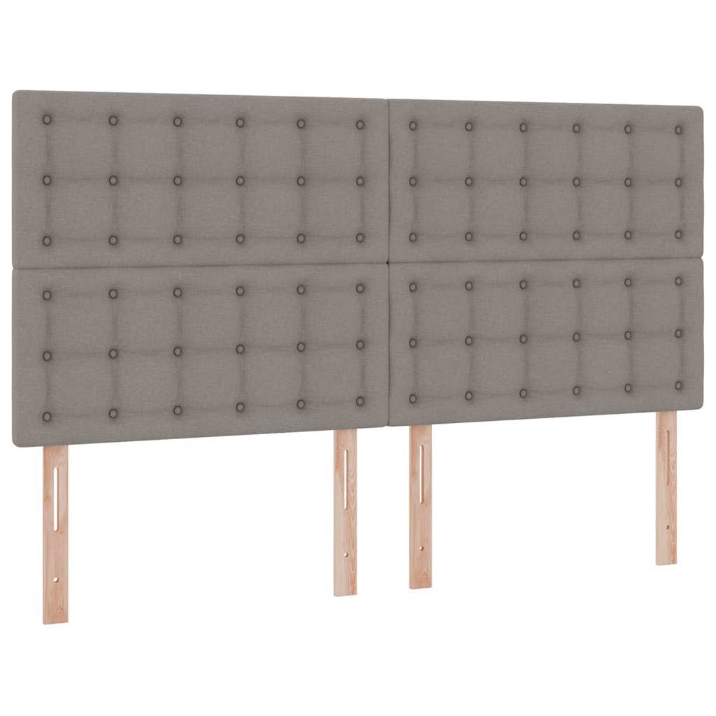 Förvaringssäng med LED med madrass Taupe 160 x 200 cm Polyester