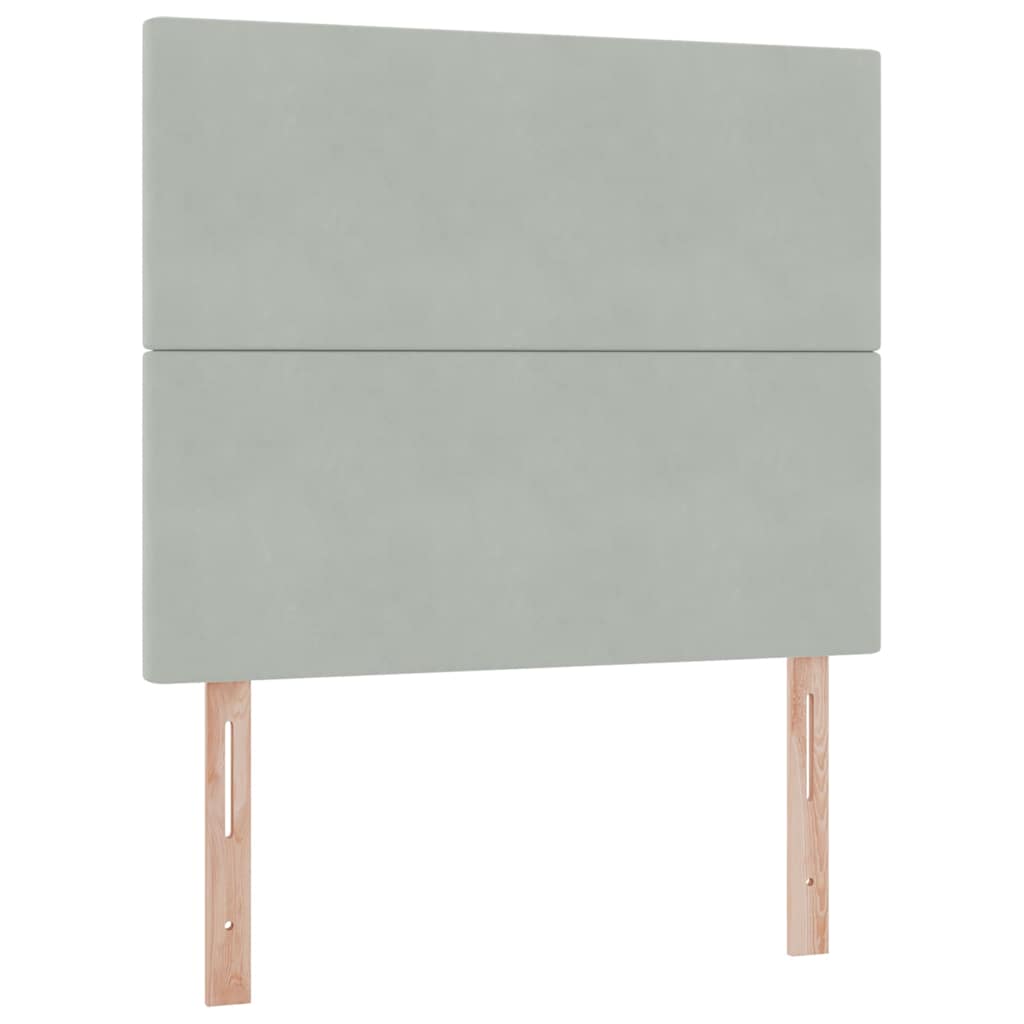 Förvaringssäng med LED med madrass Ljusgrå 120 x 200 cm Sammet