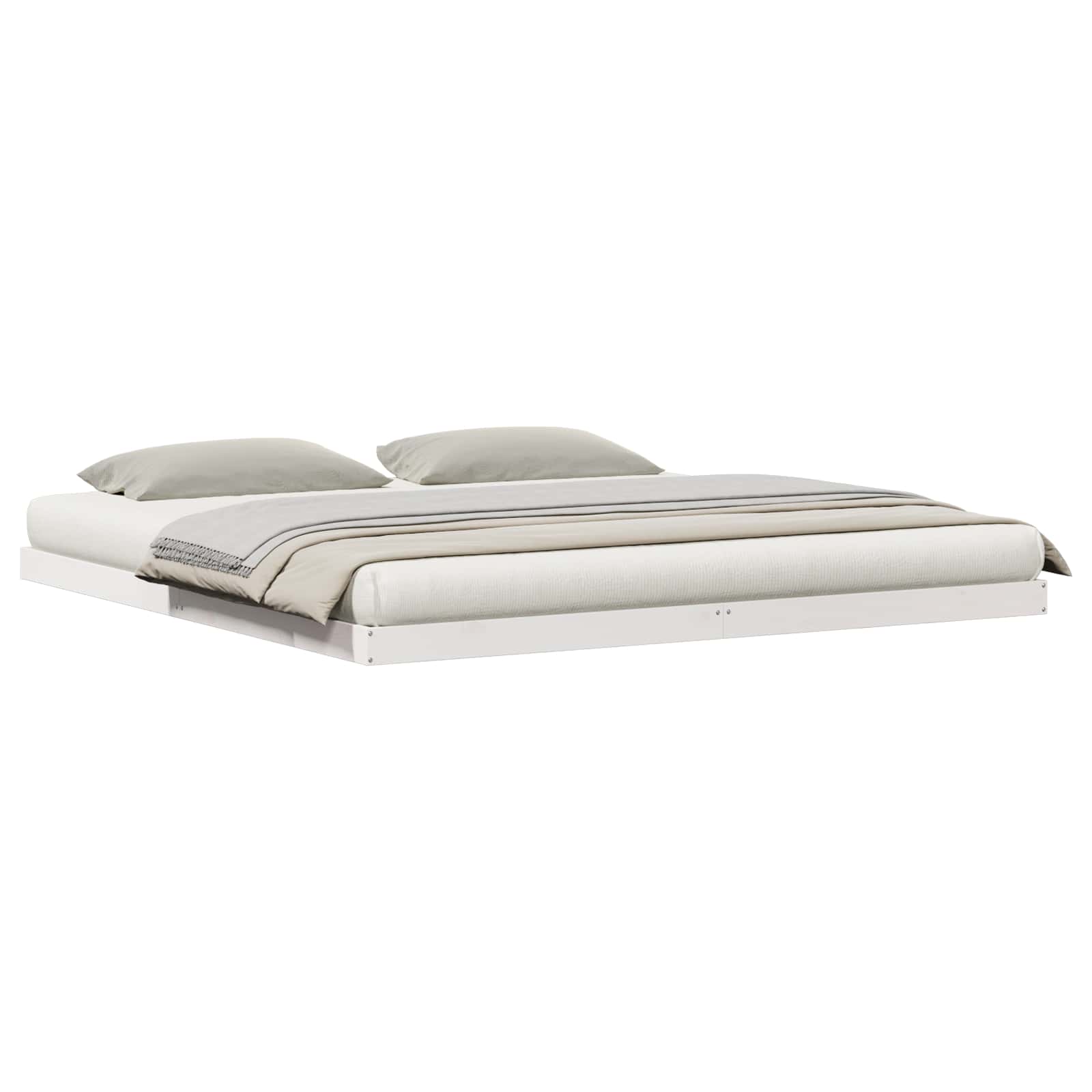 Golvsängsram Vit 213,5 x 184 x 9 cm Massiv furu