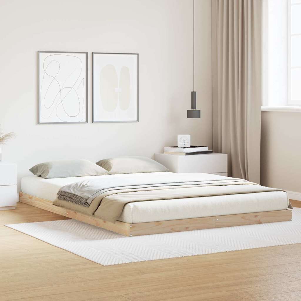 Golvsängsram Naturfärg 140 x 220 cm Massiv furu