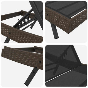 Solstol 2 pcs Svart och Brunt konstrotting