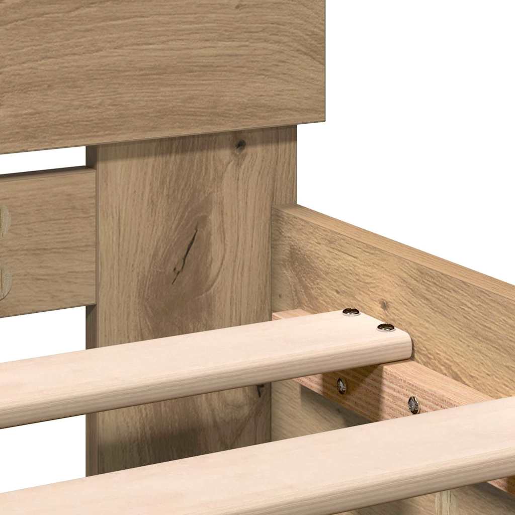 Sängram Artisan Ek 203 x 185 x 70 cm Konstruerat trä