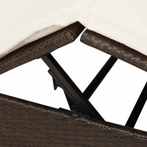 Dubbel Solstol med Tak Brun 205 x 129 x 200 cm PE rotting