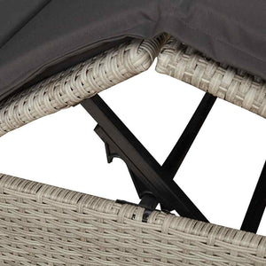 Dubbel Solstol med Tak Ljusgrå 205 x 129 x 200 cm PE rotting