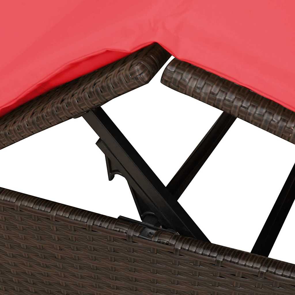 Dubbel Solstol med Tak Brun 205 x 129 x 200 cm PE rotting