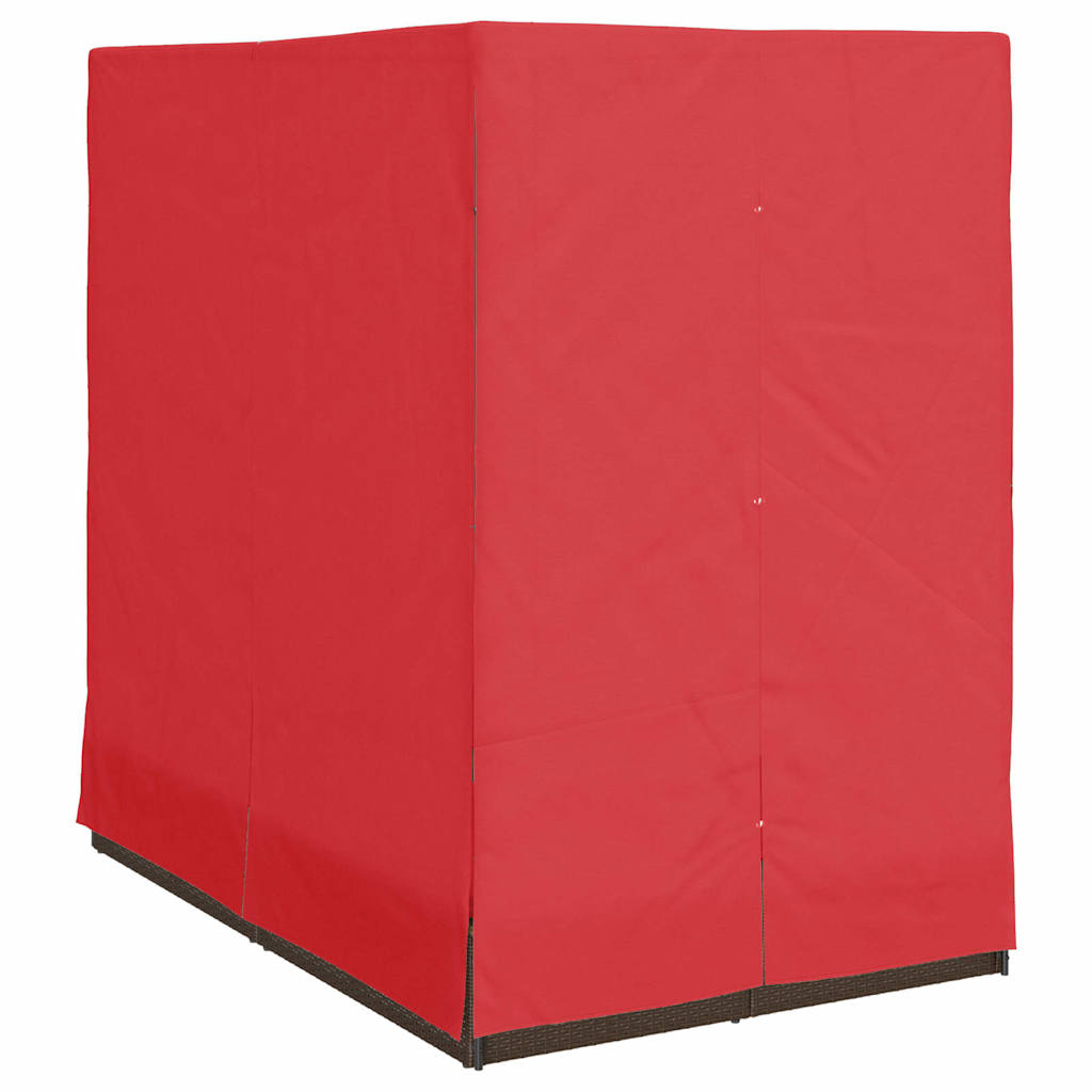 Dubbel Solstol med Tak Brun 205 x 129 x 200 cm PE rotting