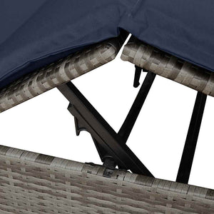 Dubbel Solstol med Tak Grå 205 x 129 x 200 cm PE rotting