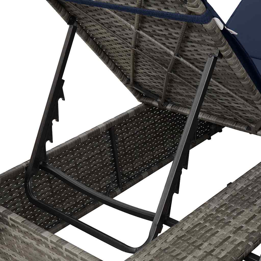 Dubbel Solstol med Tak Grå 205 x 129 x 200 cm PE rotting