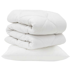 Duntäcke med kudde 2 pcs Vit Mikrofiber