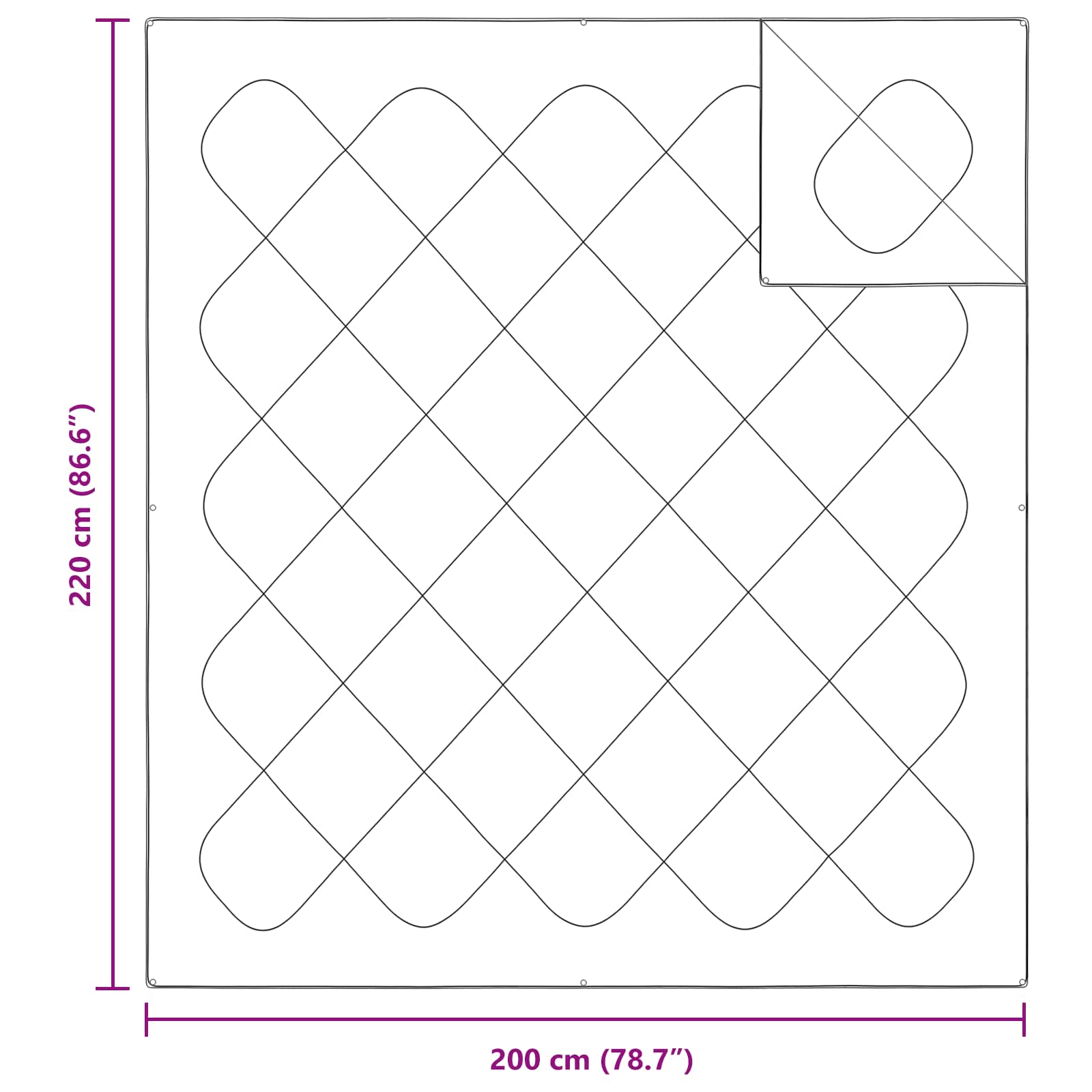 Duntäcke med Kuddar med kudde 3 pcs Vit Mikrofiber