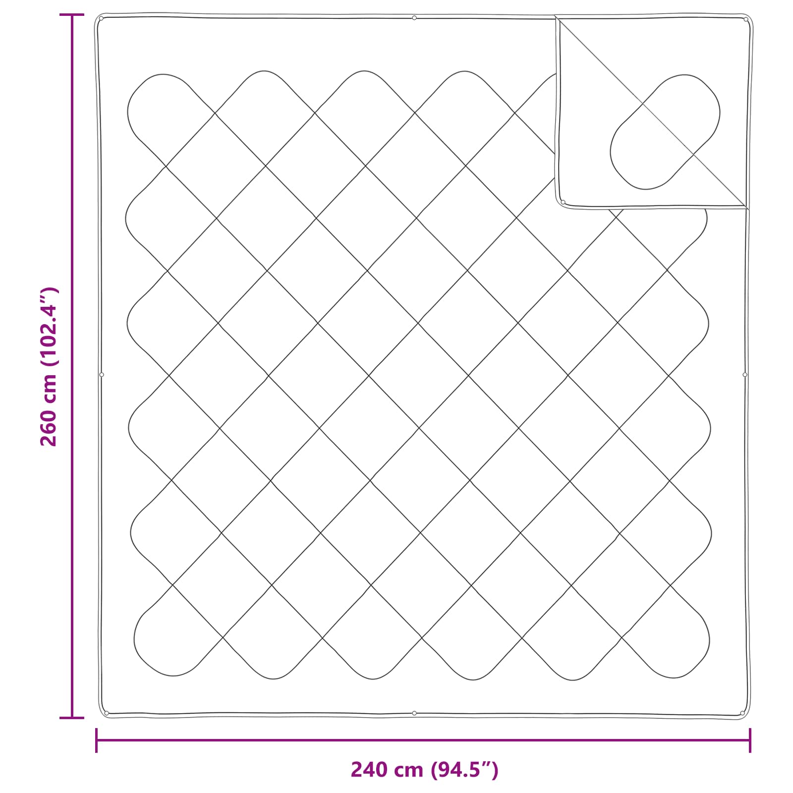 Duntäcke med kudde 3 pcs Vit Mikrofiber