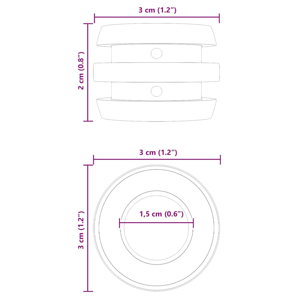 Fotbollsbord Stötfångare 3 x 3 x 2 cm Stång 16 pcs Svart