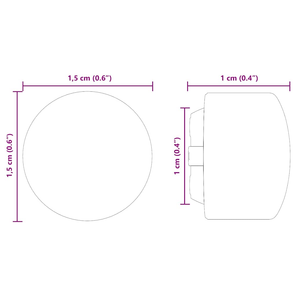 Fotbollsbordets Ändkåpor 10 pcs Svart 1,5 x 1,5 x 1 cm Plast
